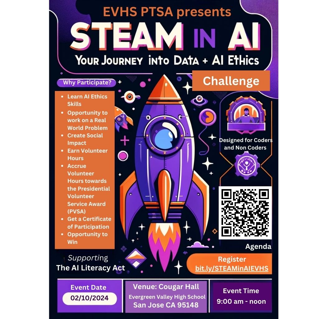 STEAM in AI Challenge Flyer Evergreen Valley High School
